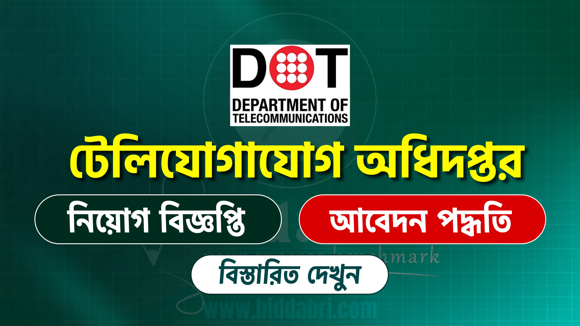 টেলিযোগাযোগ অধিদপ্তর নিয়োগ বিজ্ঞপ্তি ২০২৬।